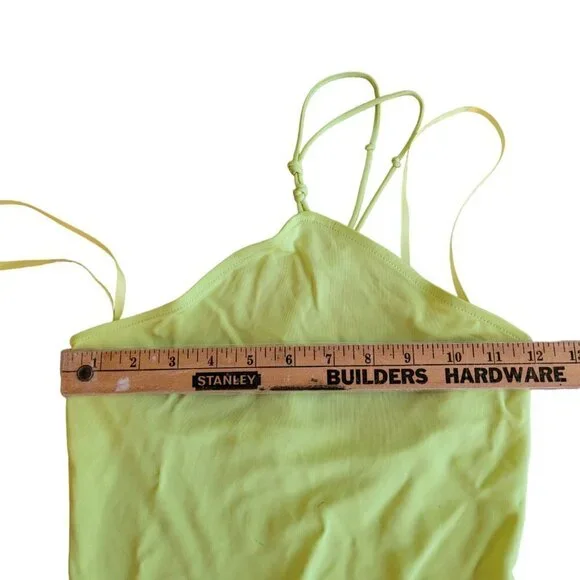 FRAME Revolve Lemoncello Sleeveless Jersey Knotted Bodysuit XS Slim Fit - Picture 9 of 10